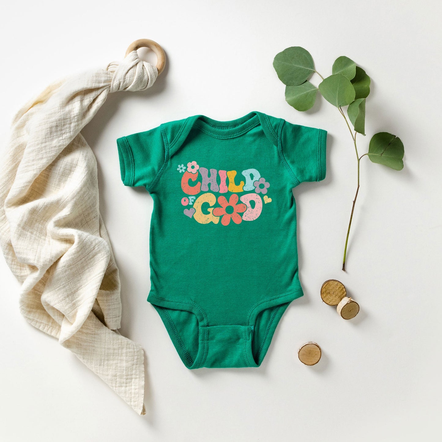 Child Of God Flowers | Baby Graphic Short Sleeve Bodysuit