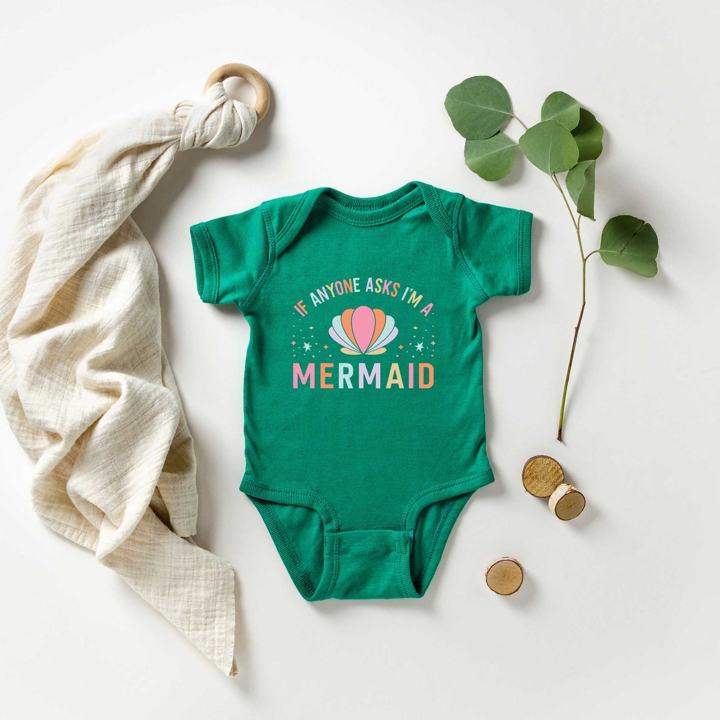 I'm A Mermaid | Baby Graphic Short Sleeve Bodysuit