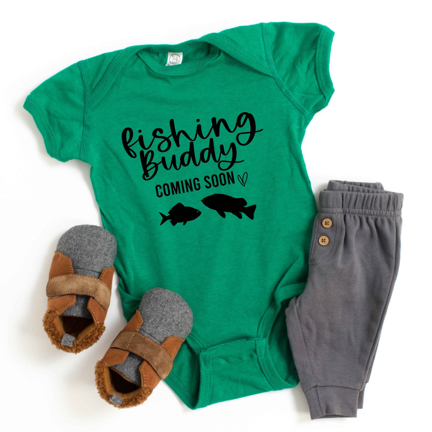 Fishing Buddy Coming Soon | Baby Graphic Short Sleeve Bodysuit