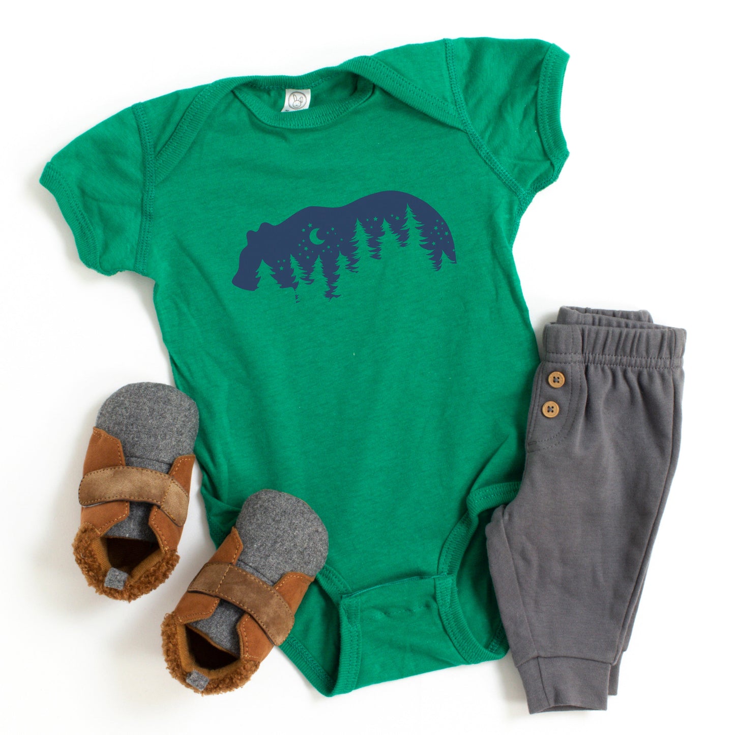 Bear Trees | Baby Graphic Short Sleeve Bodysuit