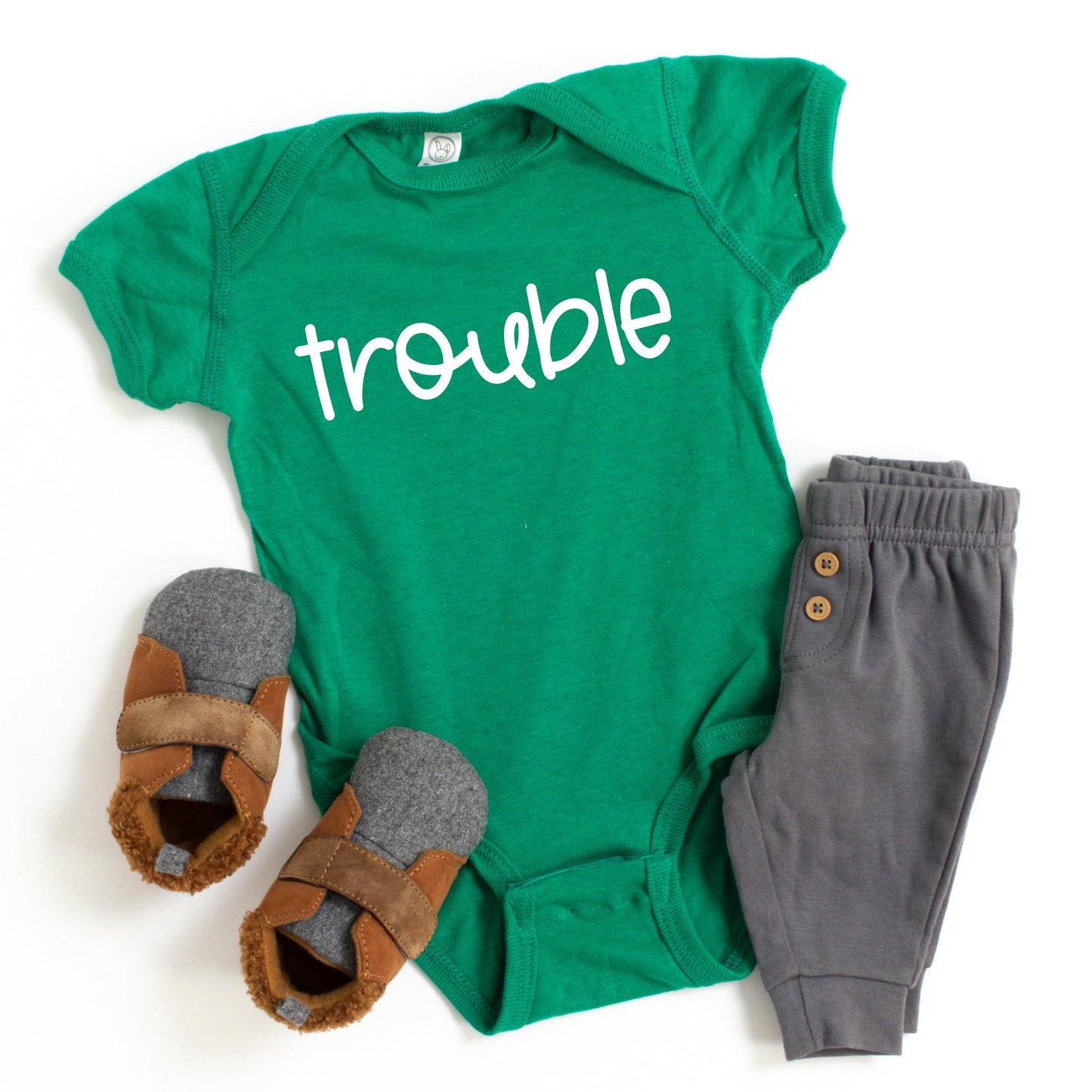 Trouble | Baby Graphic Short Sleeve Bodysuit