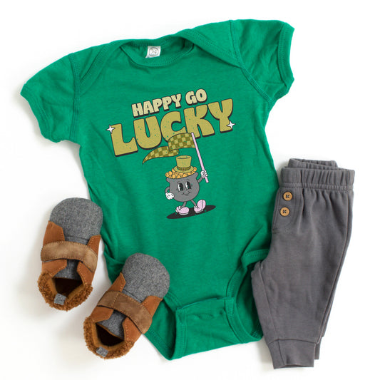 Happy Go Lucky Pot Of Gold | Baby Graphic Short Sleeve Bodysuit