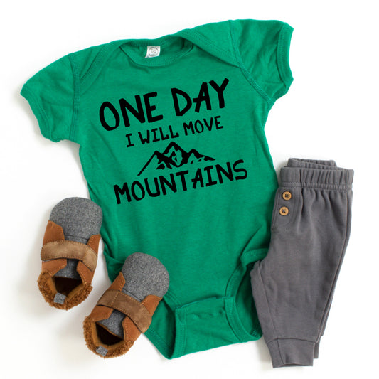 One Day I Will Move Mountains | Baby Graphic Short Sleeve Bodysuit