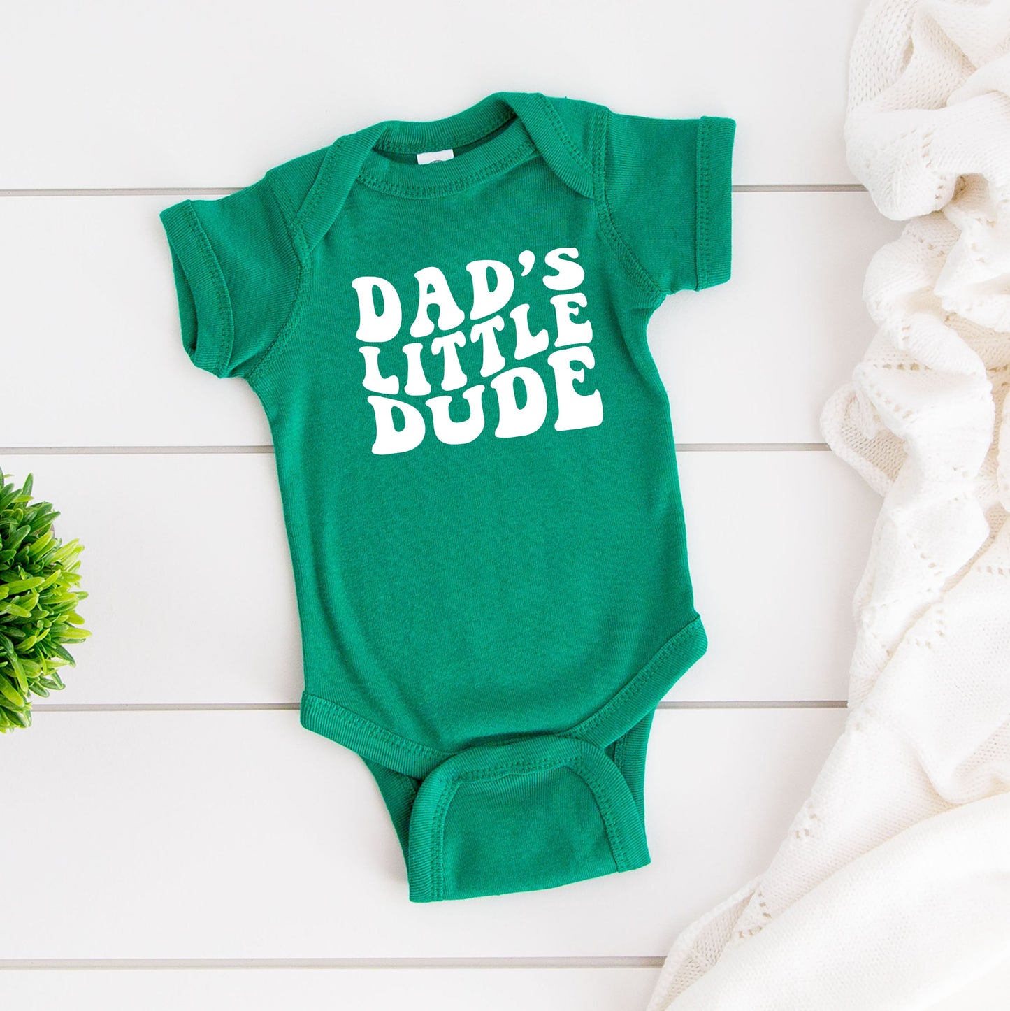 Dad's Little Dude | Baby Graphic Short Sleeve Bodysuit