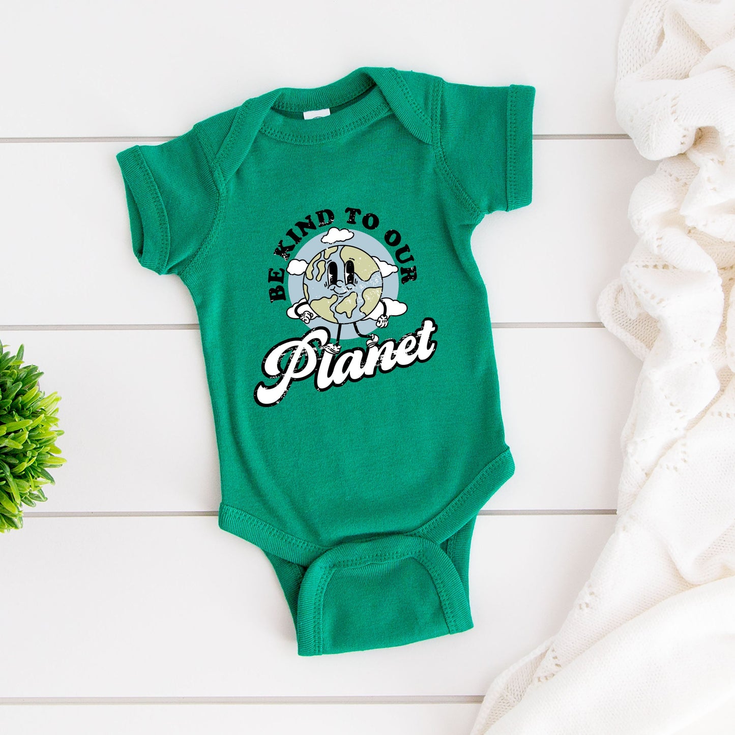 Be Kind To Our Planet | Baby Graphic Short Sleeve Bodysuit