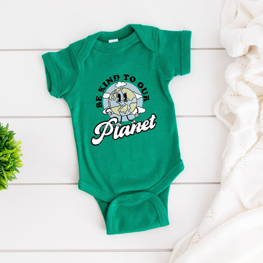 Be Kind To Our Planet | Baby Graphic Short Sleeve Bodysuit