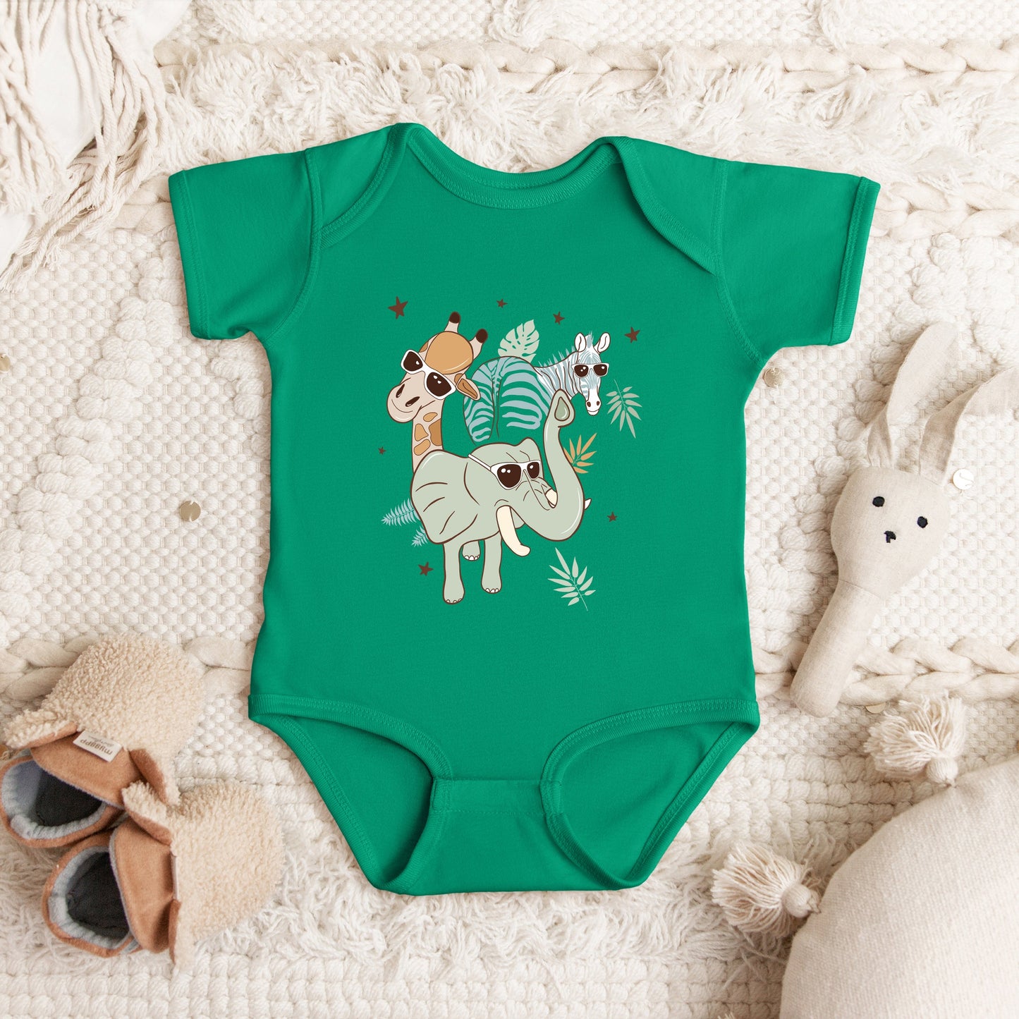 Wild One Animals | Baby Graphic Short Sleeve Bodysuit