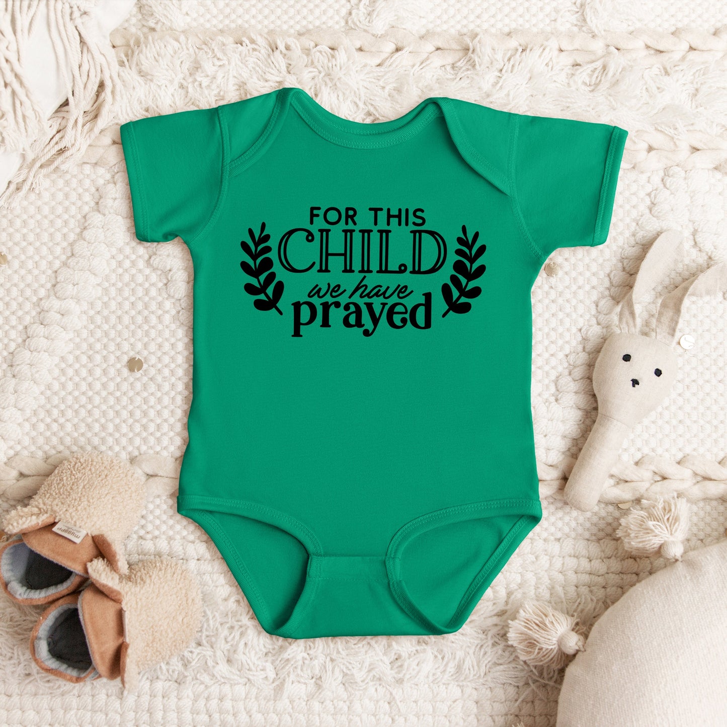 For This Child We Have Prayed | Baby Graphic Short Sleeve Bodysuit