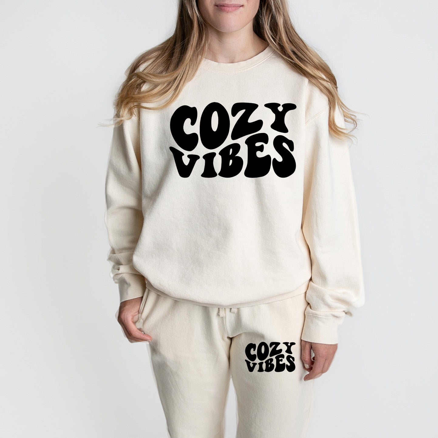 Cozy Vibes | Graphic Lightweight Garment Dyed Set