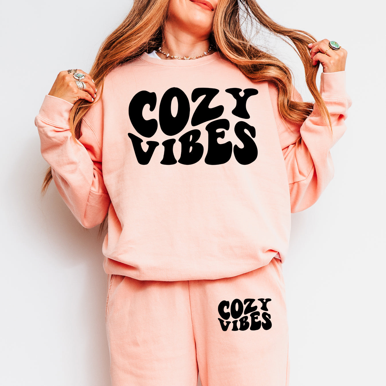 Cozy Vibes | Graphic Lightweight Garment Dyed Set