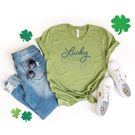 Lucky Script Stacked | Short Sleeve Graphic Tee