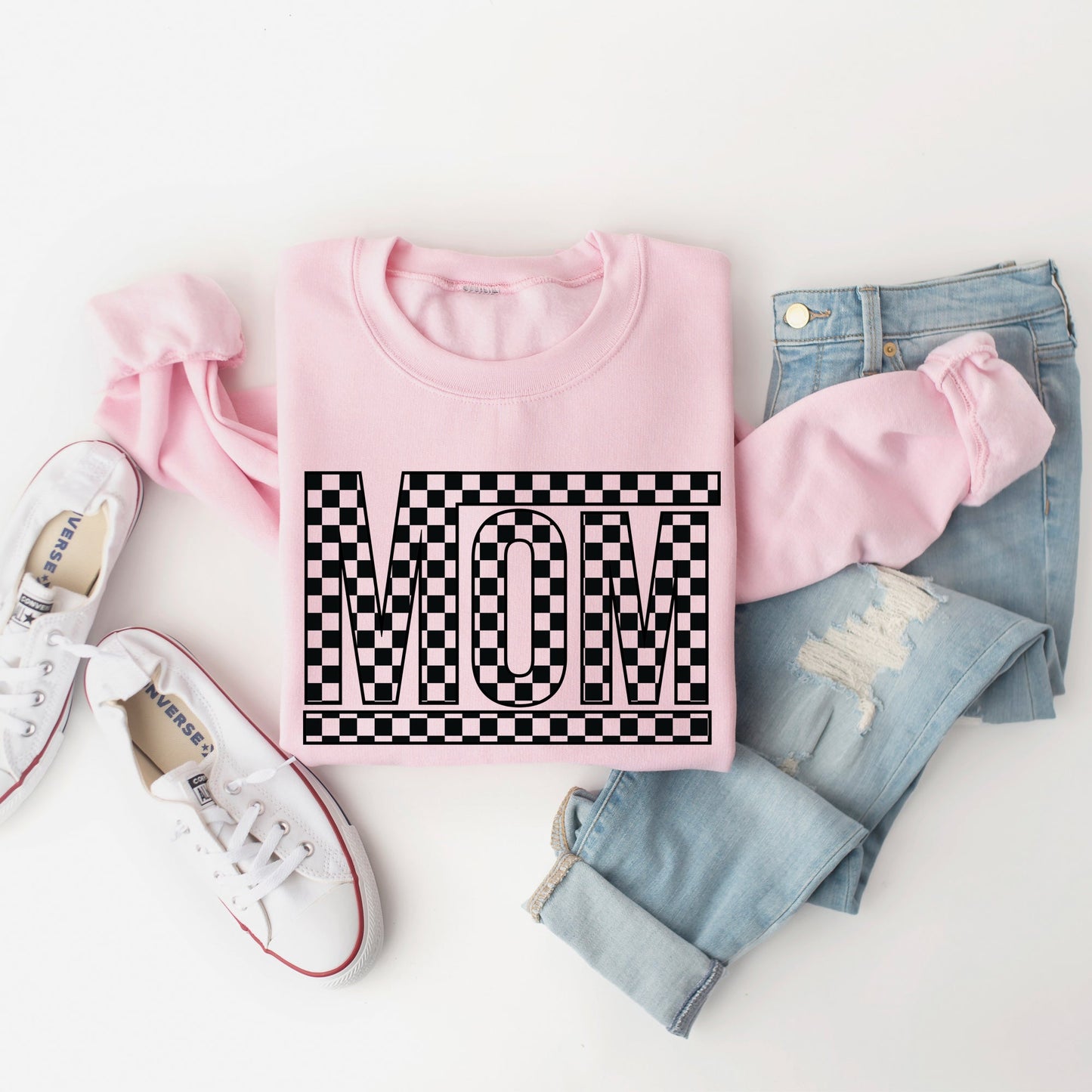 Mom Checkered Box | Sweatshirt