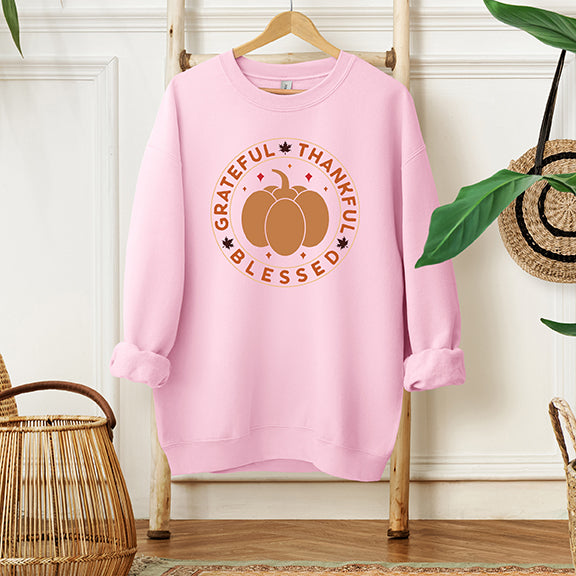 Grateful Thankful Bless Circle | Sweatshirt