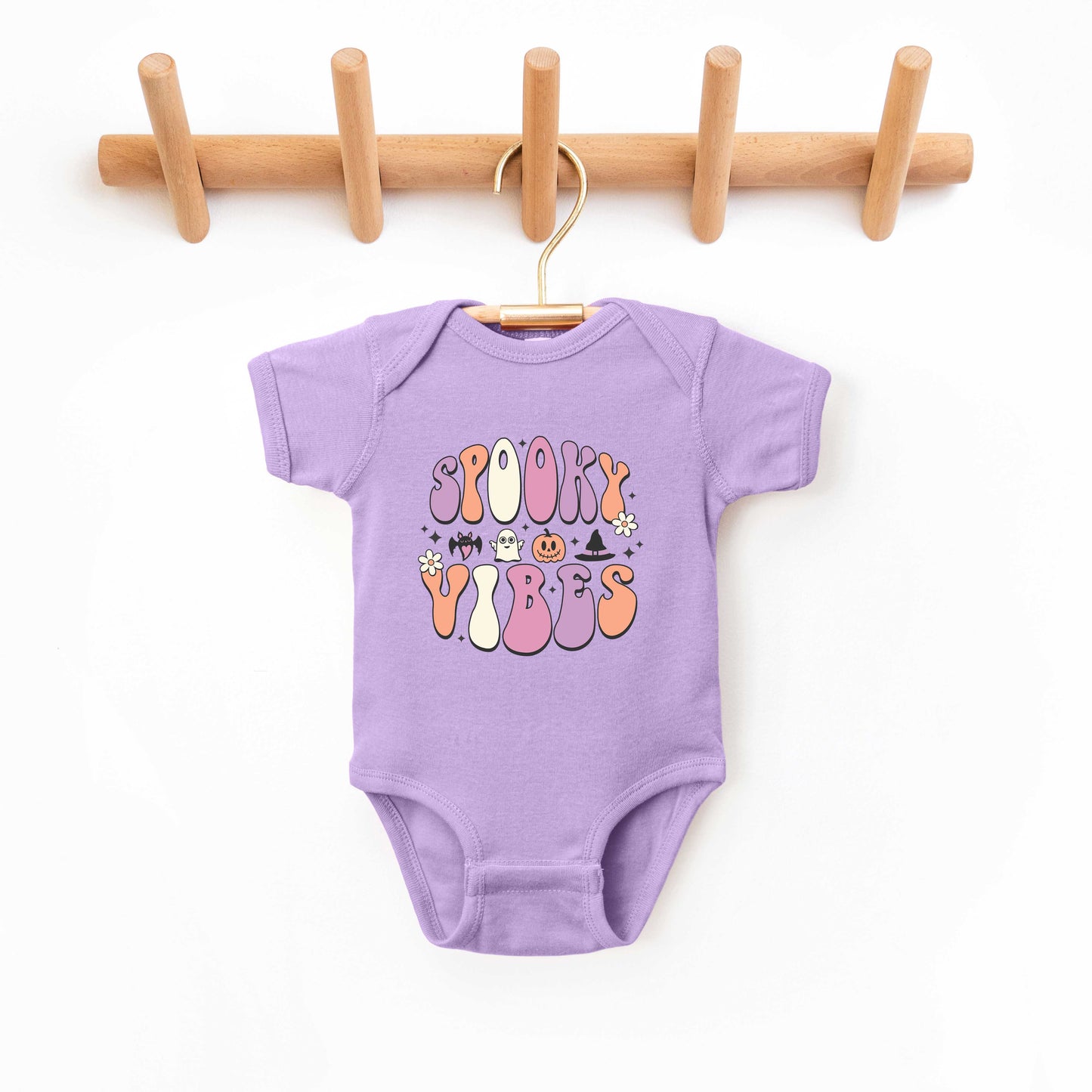 Spooky Vibes Bubble | Baby Graphic Short Sleeve Bodysuit