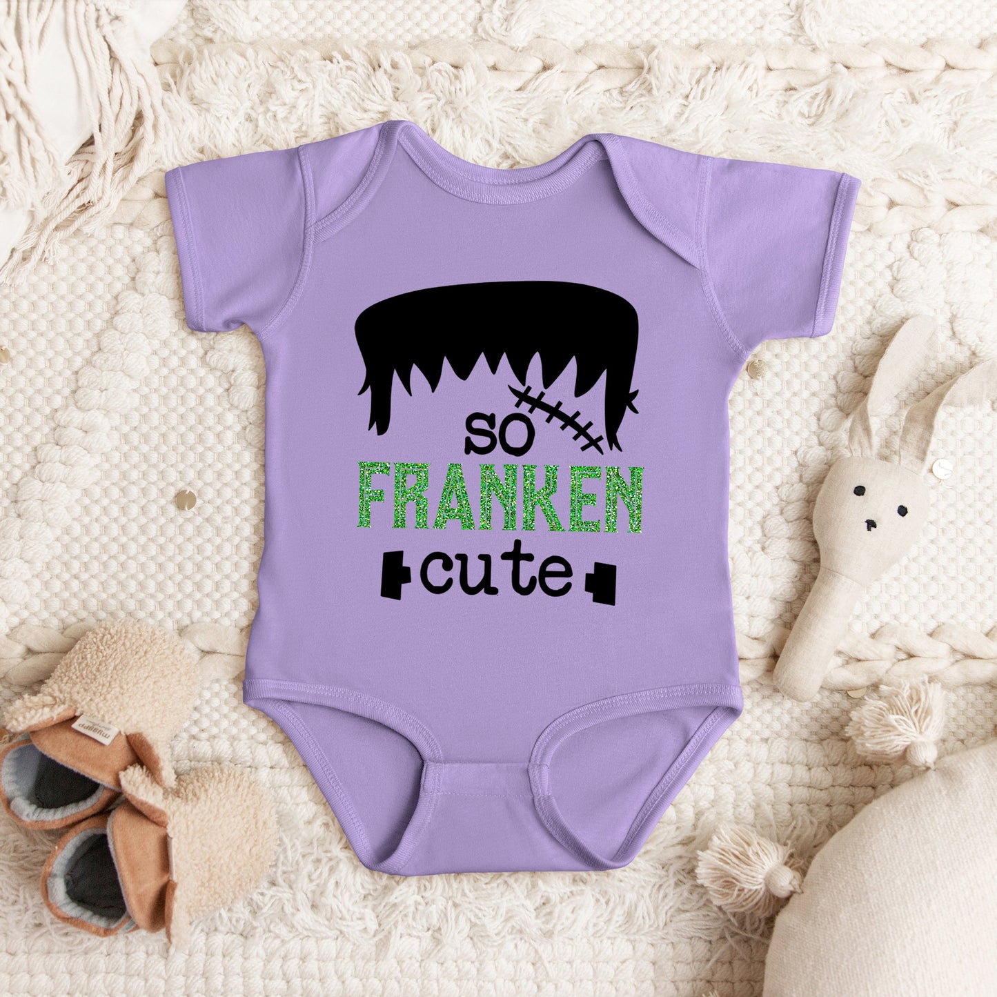 So Franken Cute Glitter | Baby Graphic Short Sleeve Bodysuit