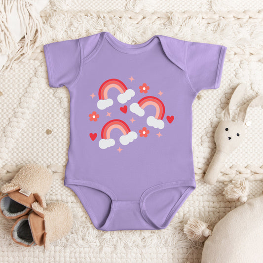 Valentine Rainbow | Baby Graphic Short Sleeve Bodysuit