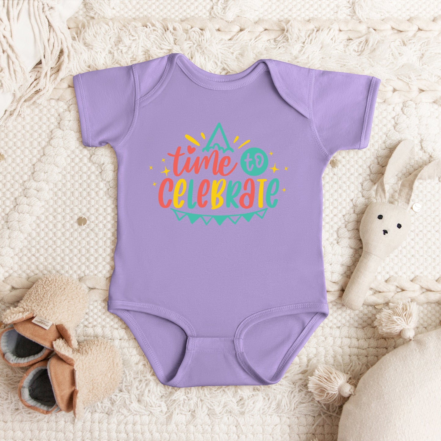 Time To Celebrate | Baby Graphic Short Sleeve Bodysuit