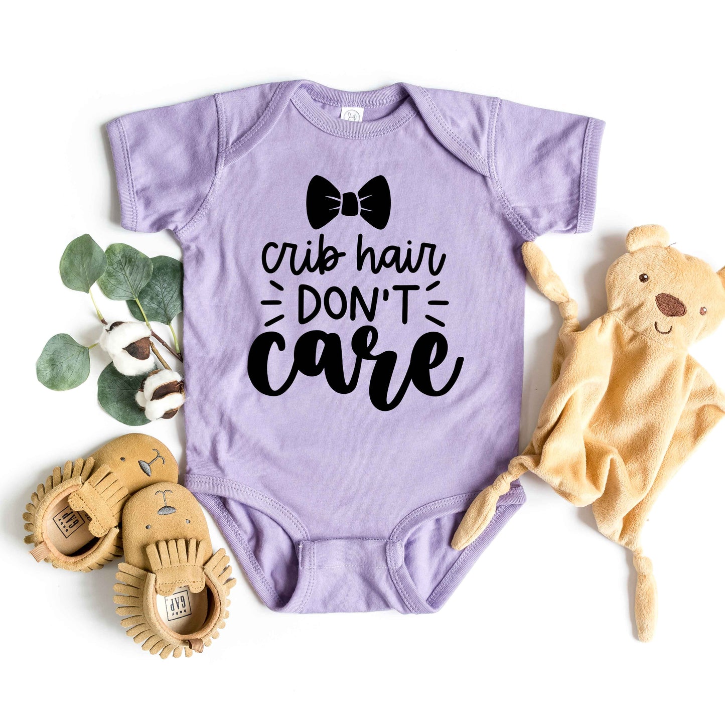Crib Hair Don't Care | Baby Graphic Short Sleeve Bodysuit
