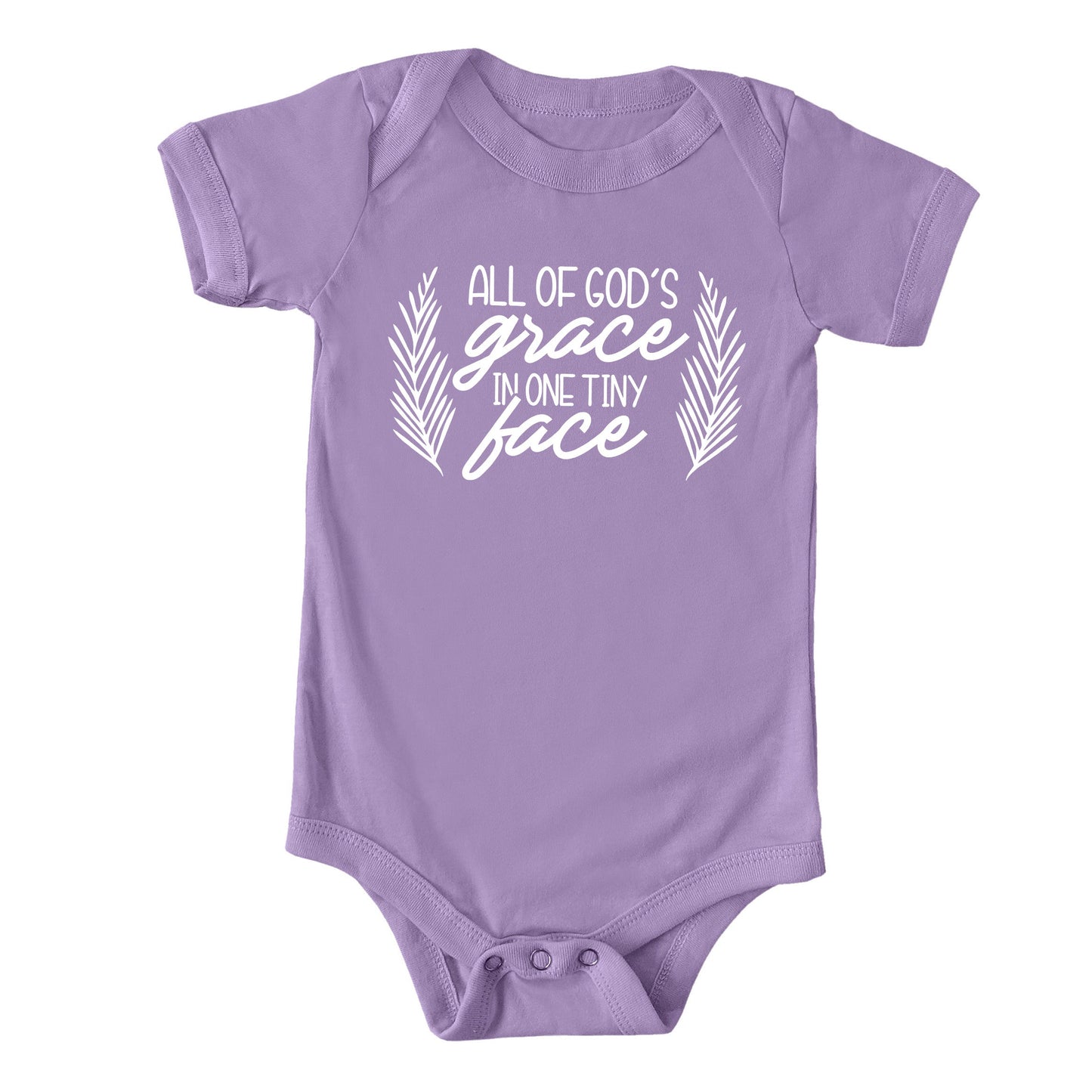 All Of God's Grace In One Tiny Face | Baby Graphic Short Sleeve Bodysuit