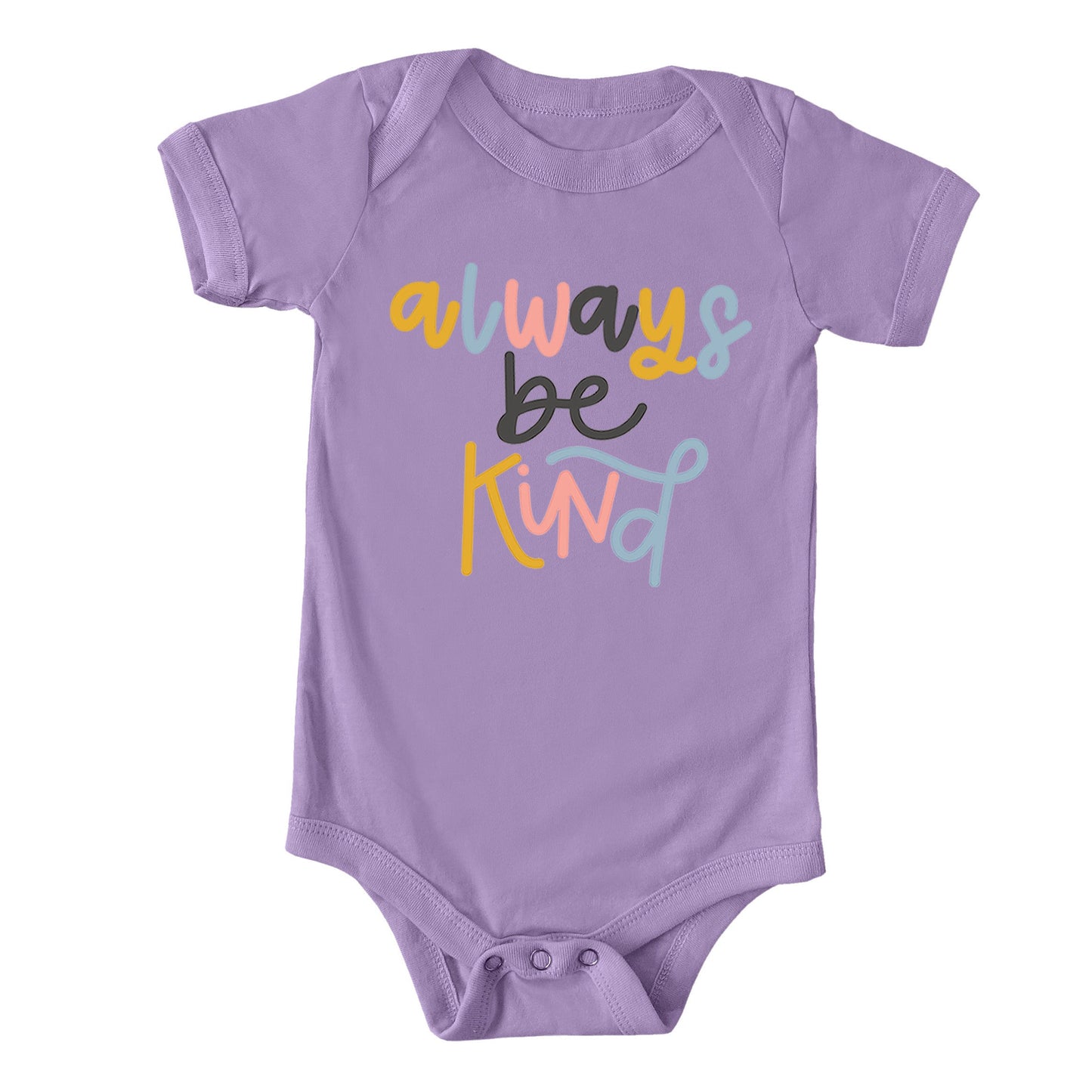 Always Be Kind Colorful | Baby Graphic Short Sleeve Bodysuit