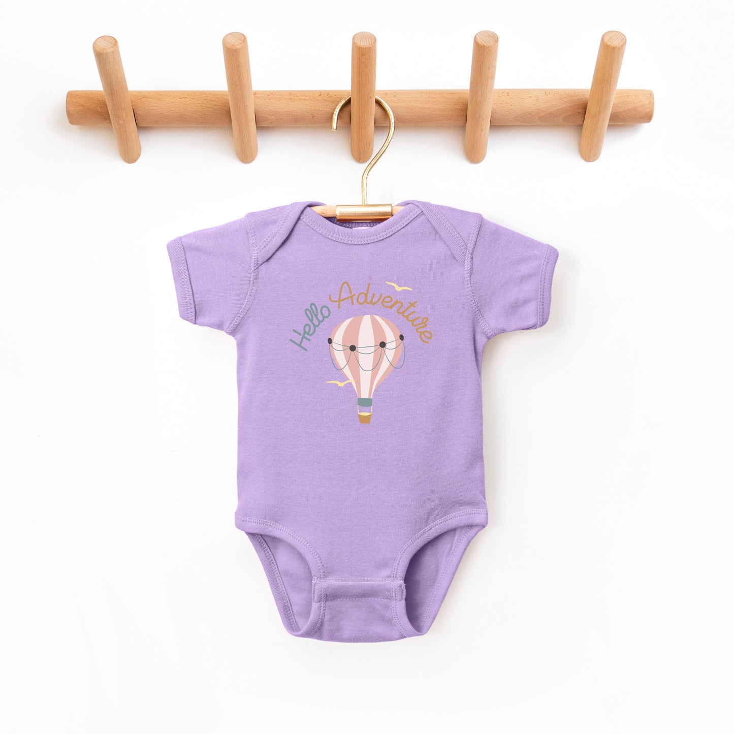 Hello Adventure Balloon | Baby Graphic Short Sleeve Bodysuit