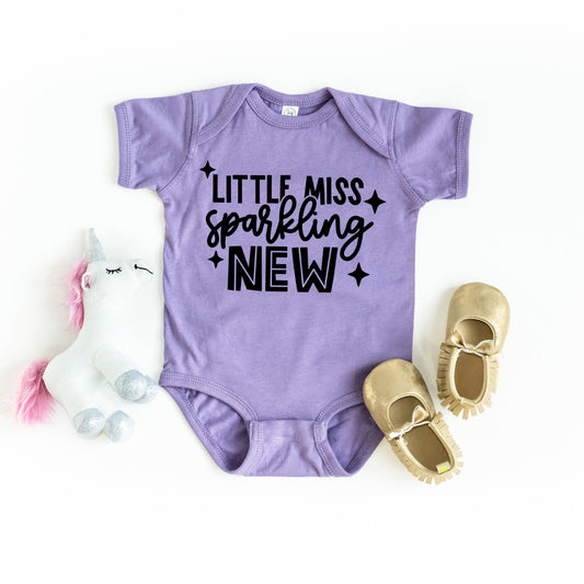 Little Miss Sparkling New | Baby Graphic Short Sleeve Bodysuit
