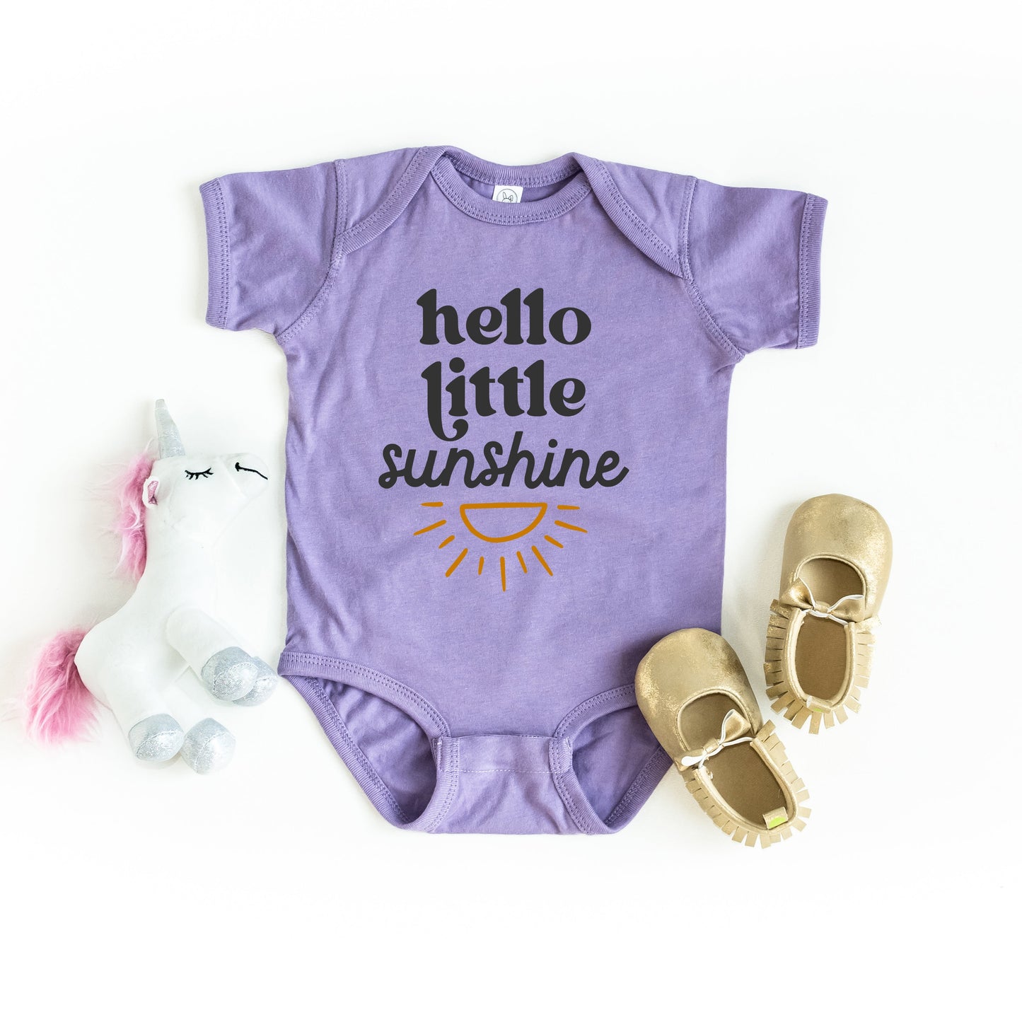Hello Little Sunshine | Baby Graphic Short Sleeve Bodysuit