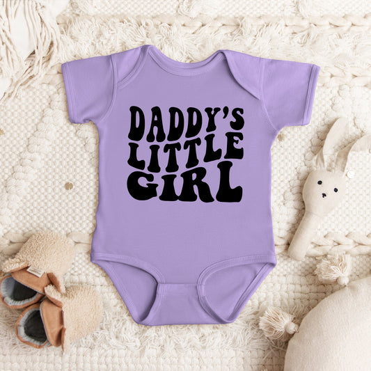Daddy's Little Girl Wavy | Baby Graphic Short Sleeve Bodysuit