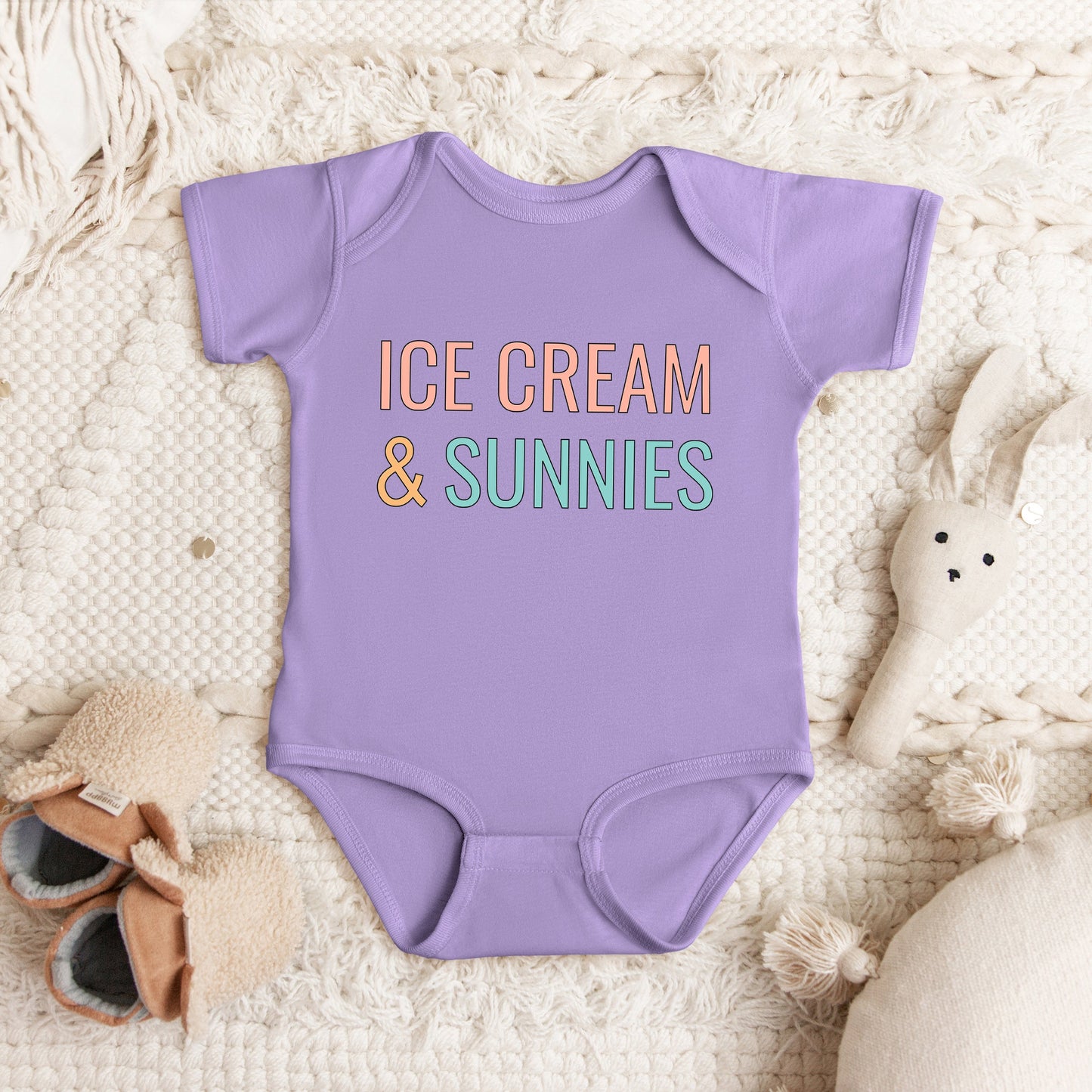 Ice Cream And Sunnies | Baby Graphic Short Sleeve Bodysuit