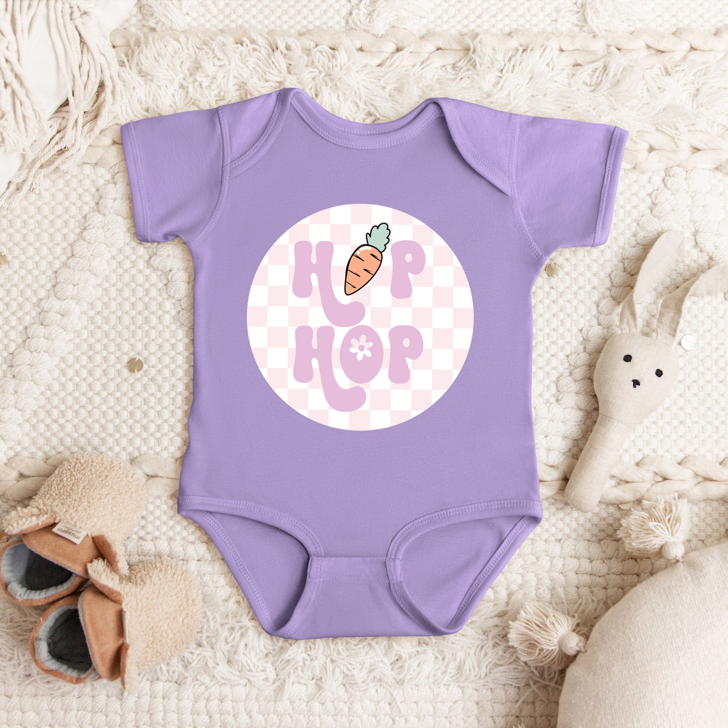 Checkered Hip Hop | Baby Graphic Short Sleeve Bodysuit