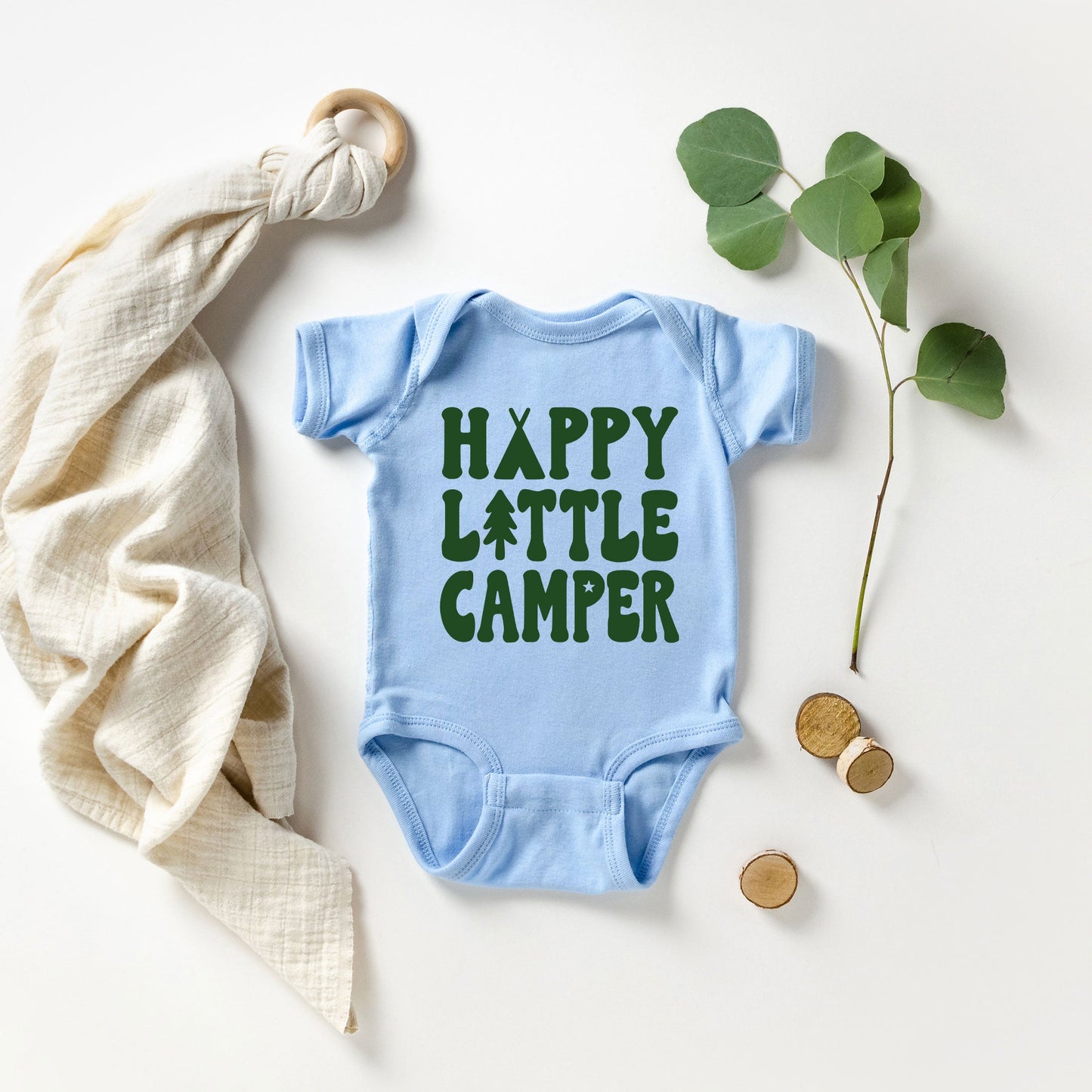 Happy Little Camper | Baby Graphic Short Sleeve Bodysuit