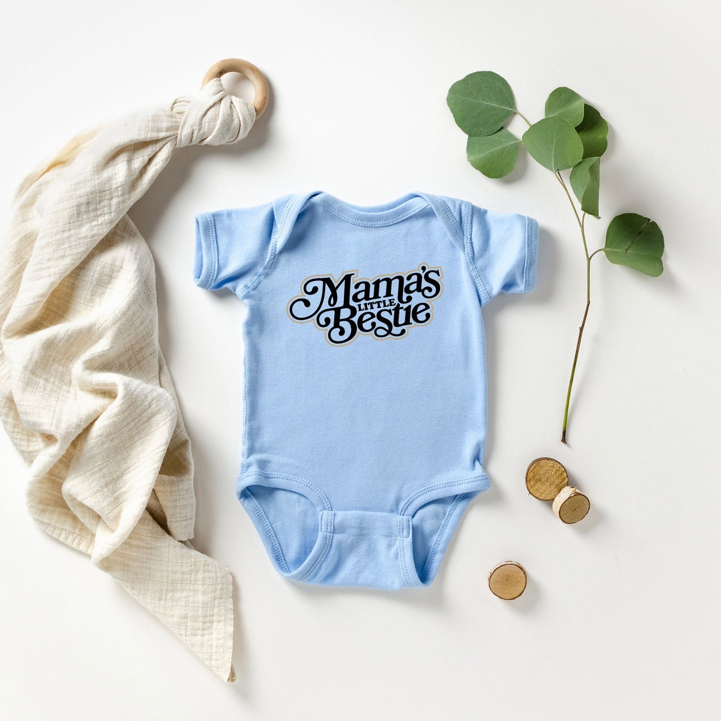 Mama's Little Bestie | Baby Graphic Short Sleeve Bodysuit