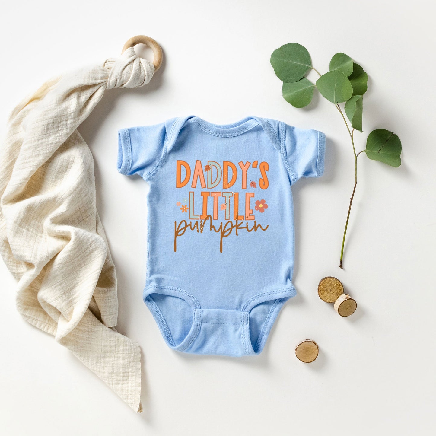 Daddy's Little Pumpkin | Baby Graphic Short Sleeve Bodysuit