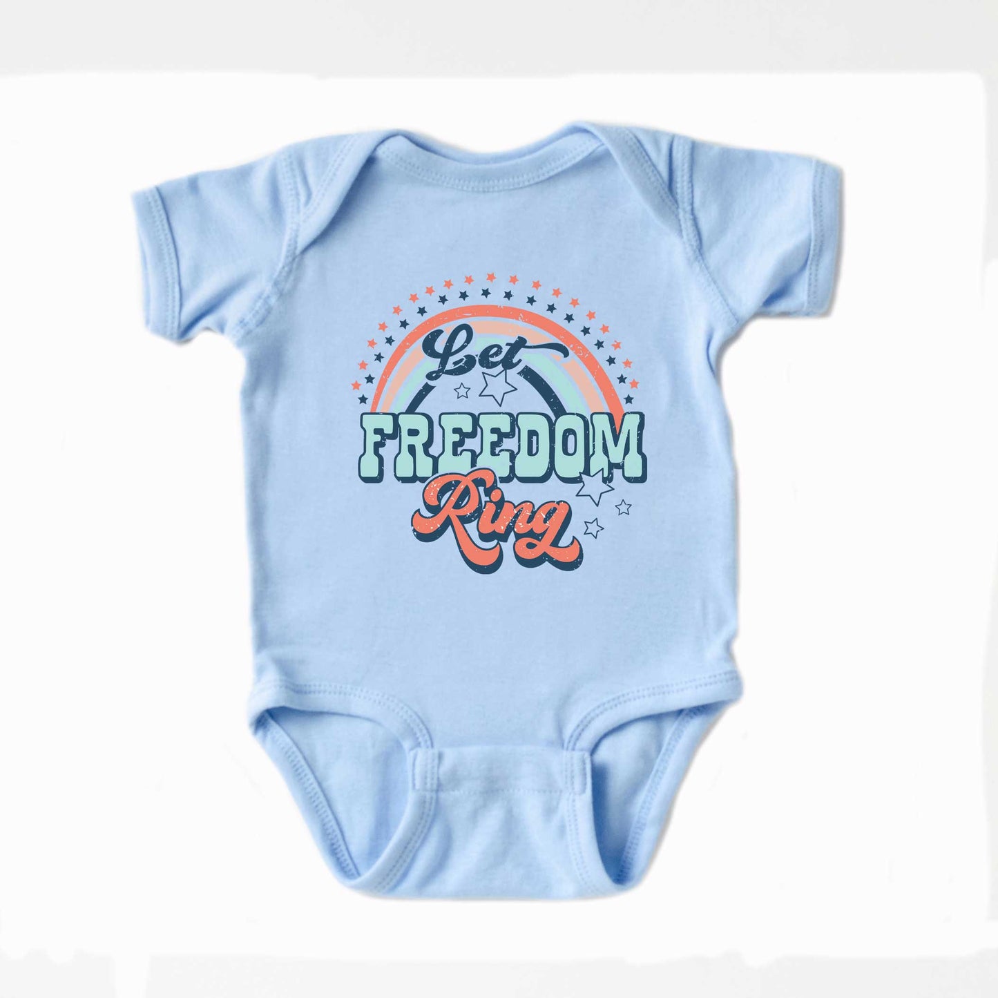 Let Freedom Ring Rainbow | Baby Graphic Short Sleeve Bodysuit
