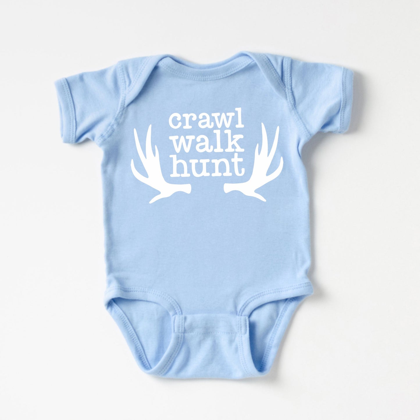 Crawl Walk Hunt | Baby Graphic Short Sleeve Bodysuit