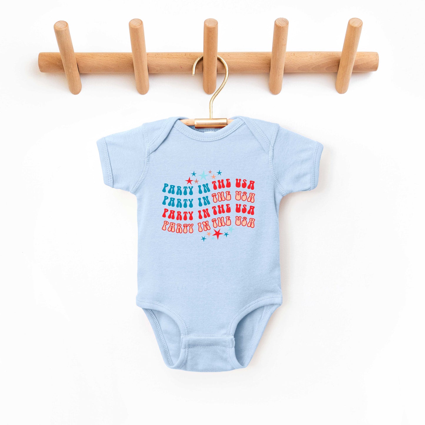 Party In The USA Wavy | Baby Graphic Short Sleeve Bodysuit