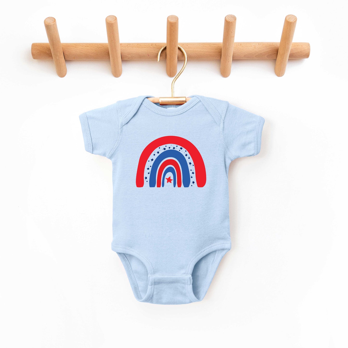 Patriotic Rainbow | Baby Graphic Short Sleeve Bodysuit