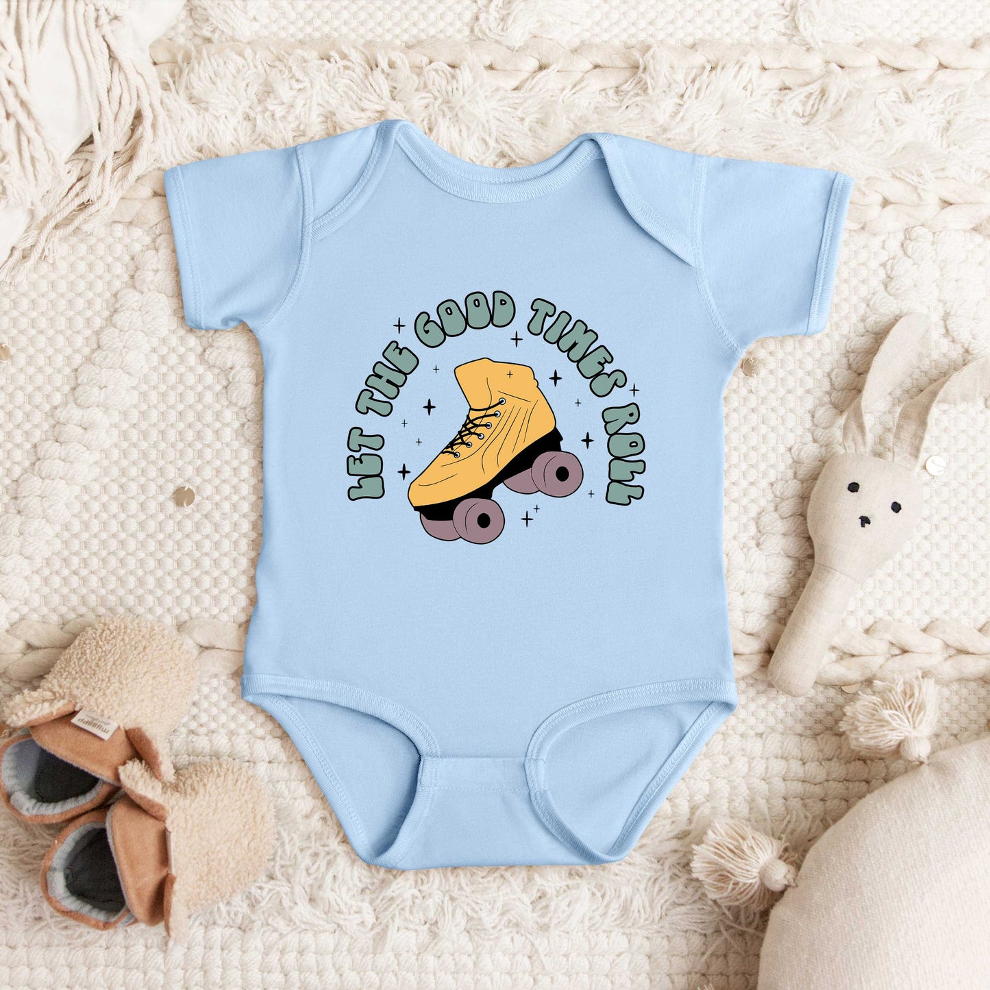 Let The Good Times Roller Skate | Baby Graphic Short Sleeve Bodysuit