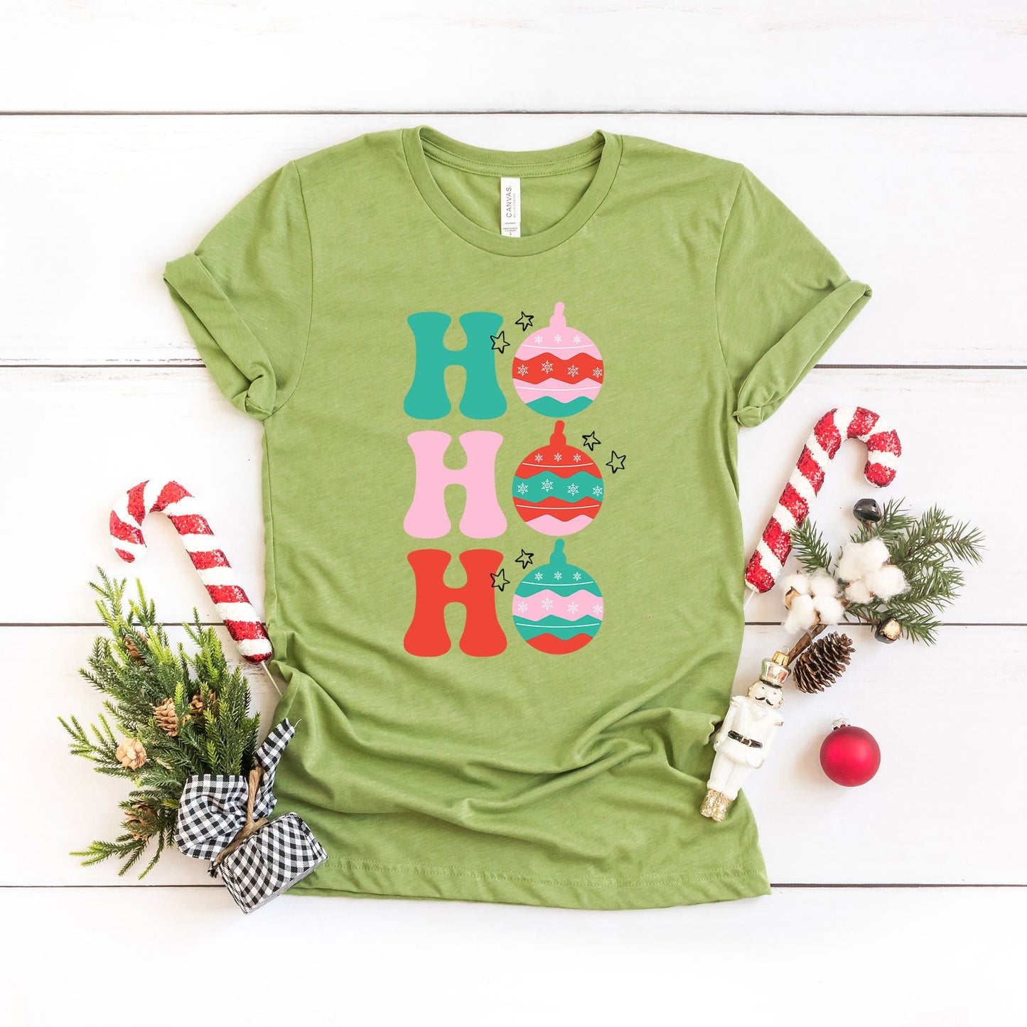 Ho Ho Ho Ornaments | Short Sleeve Graphic Tee