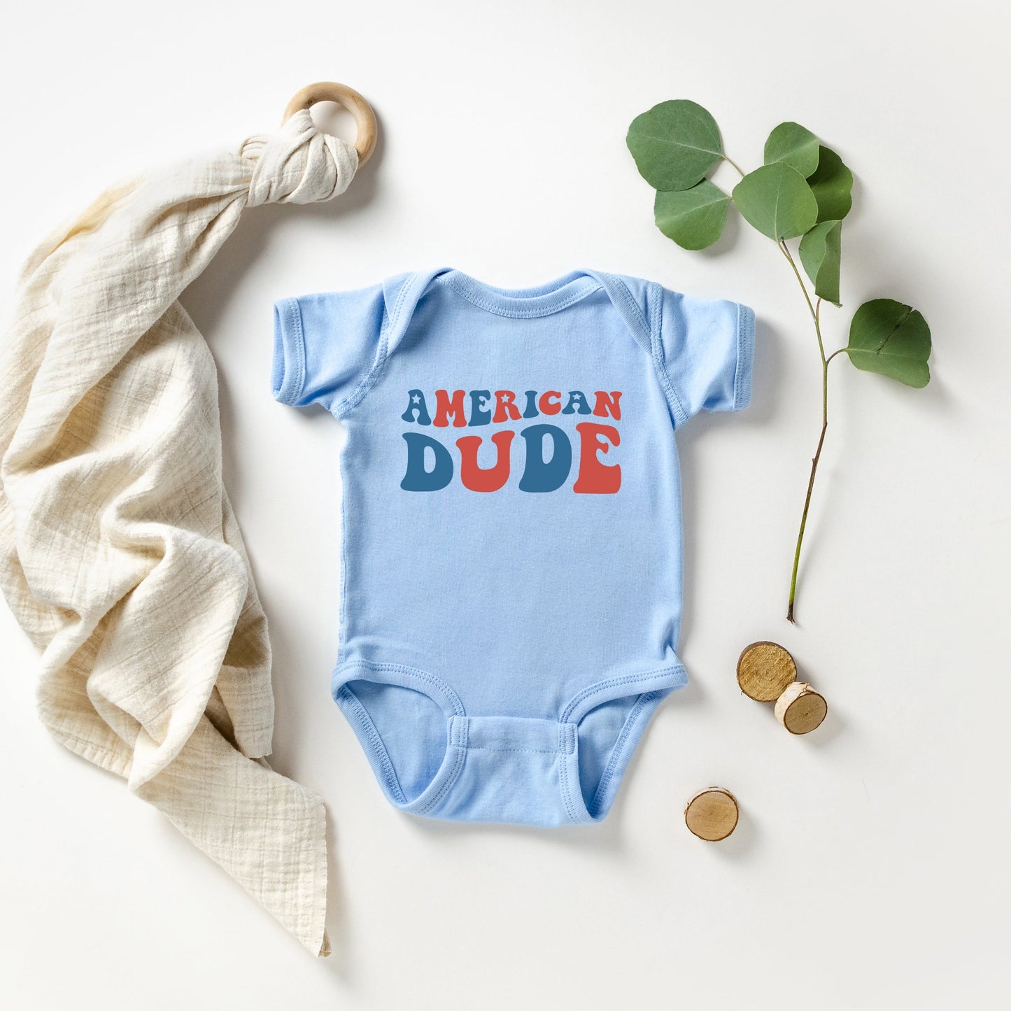 American Dude | Baby Graphic Short Sleeve Bodysuit