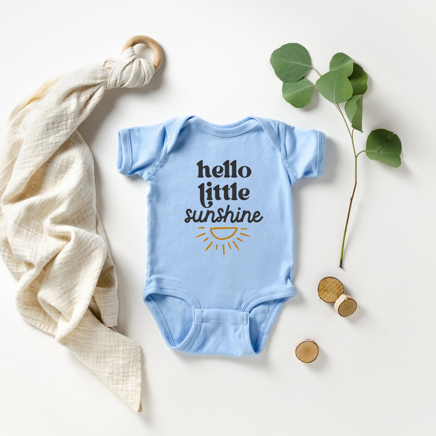 Hello Little Sunshine | Baby Graphic Short Sleeve Bodysuit