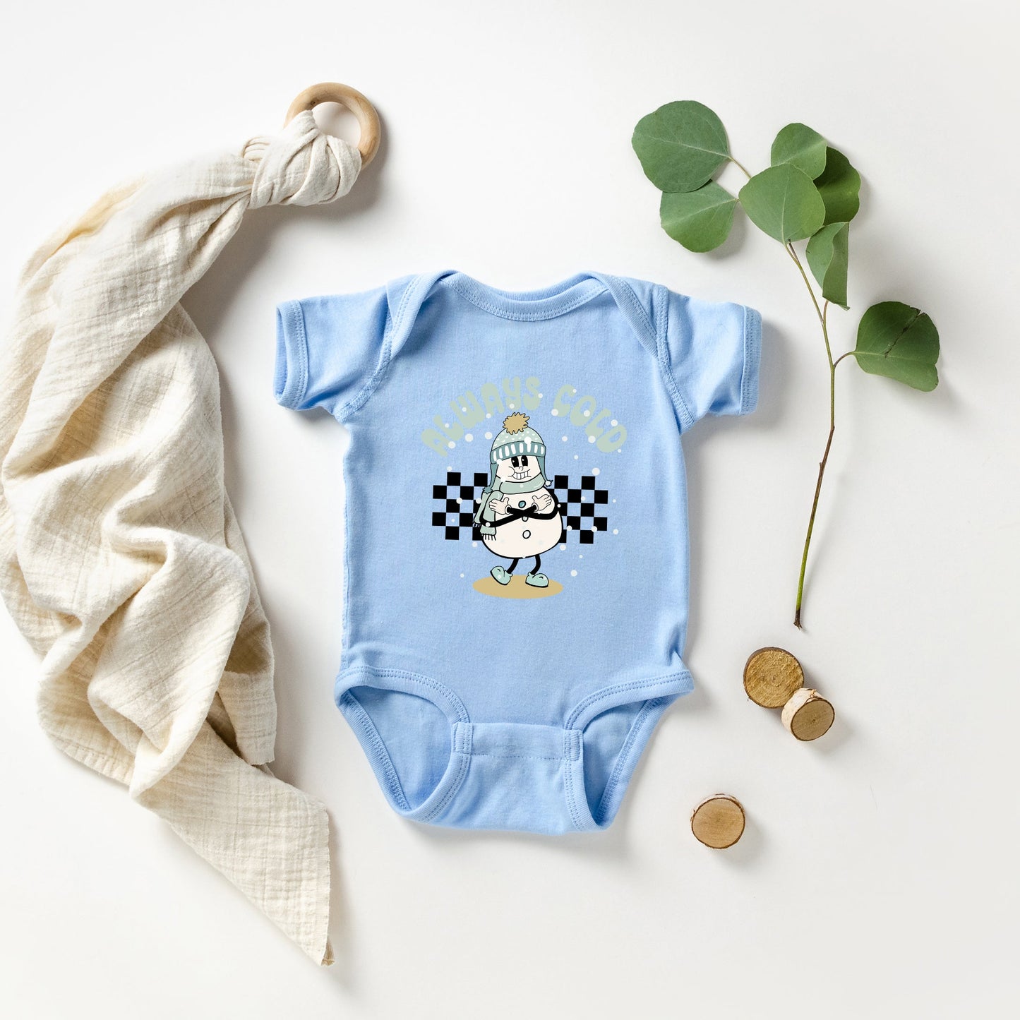 Always Cold Snowman | Baby Graphic Short Sleeve Bodysuit