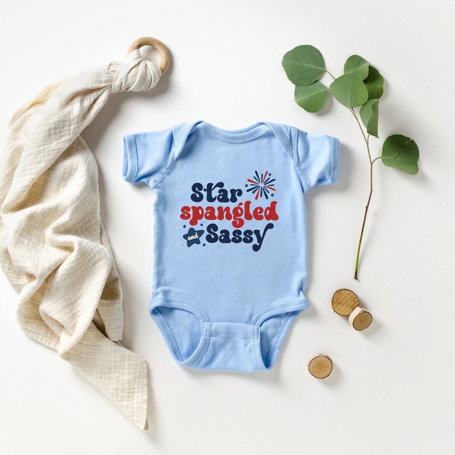 Star Spangled Firework | Baby Graphic Short Sleeve Bodysuit