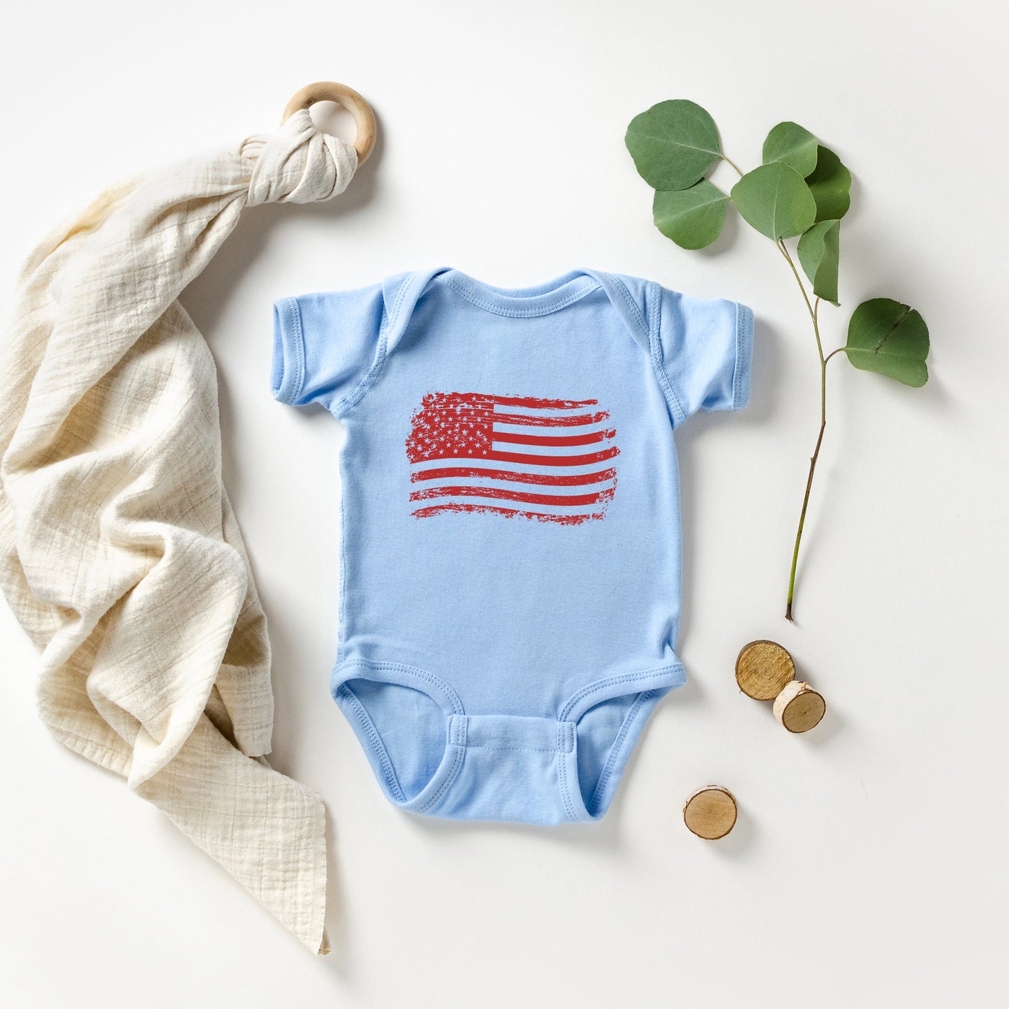 USA Flag | Baby Graphic Short Sleeve Bodysuit