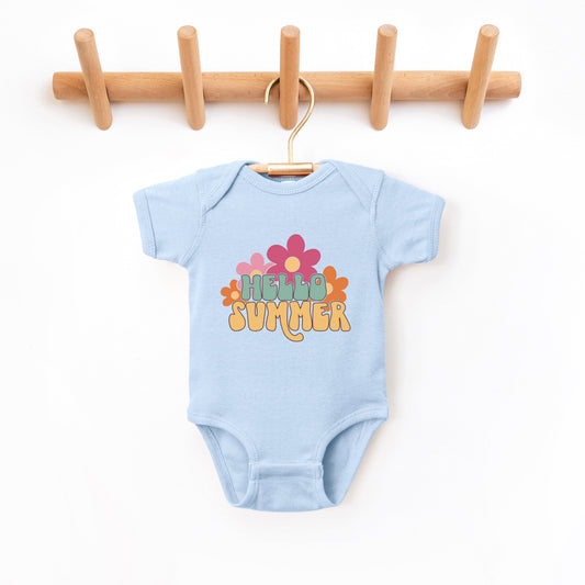 Hello Summer Flowers | Baby Graphic Short Sleeve Bodysuit