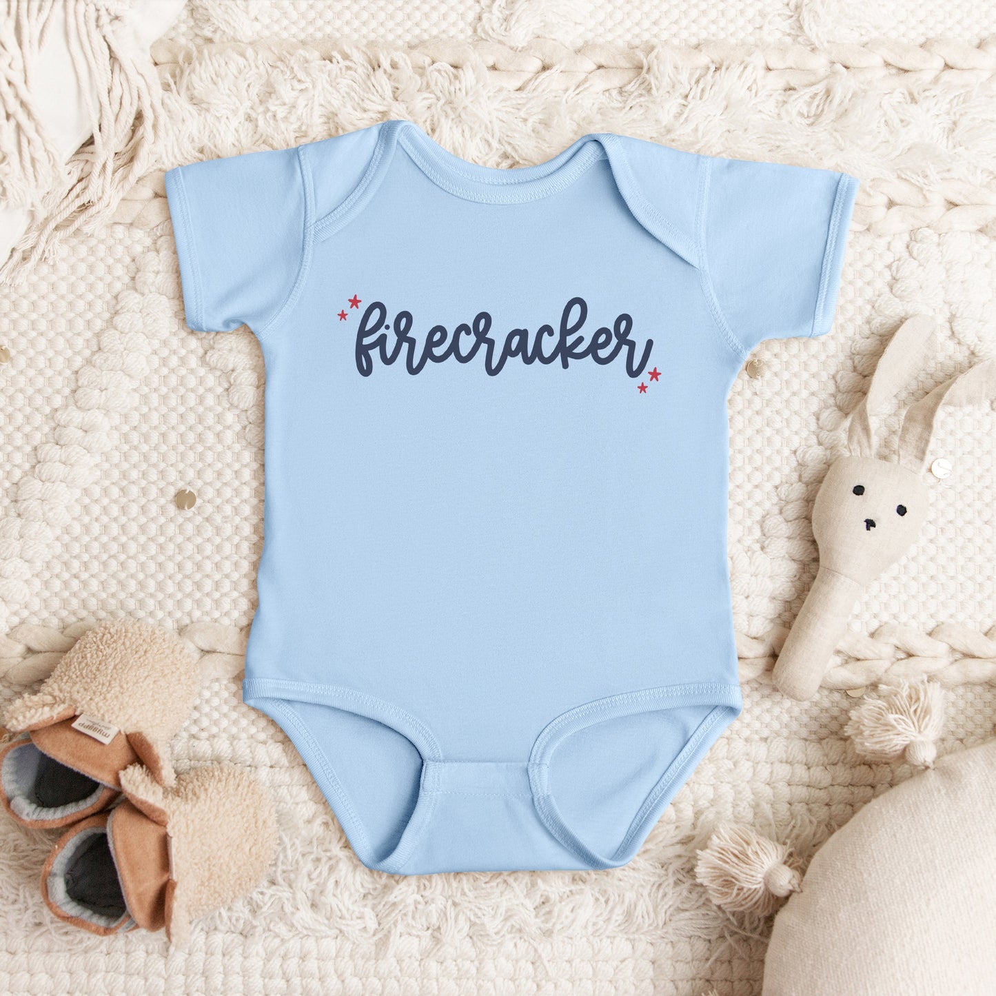 Firecracker Stars | Baby Graphic Short Sleeve Bodysuit