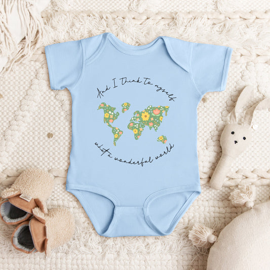 What A Wonderful World | Baby Graphic Short Sleeve Bodysuit