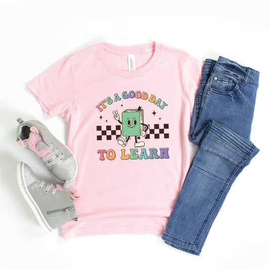 It's A Good Day To Learn Checkered | Youth Graphic Short Sleeve Tee
