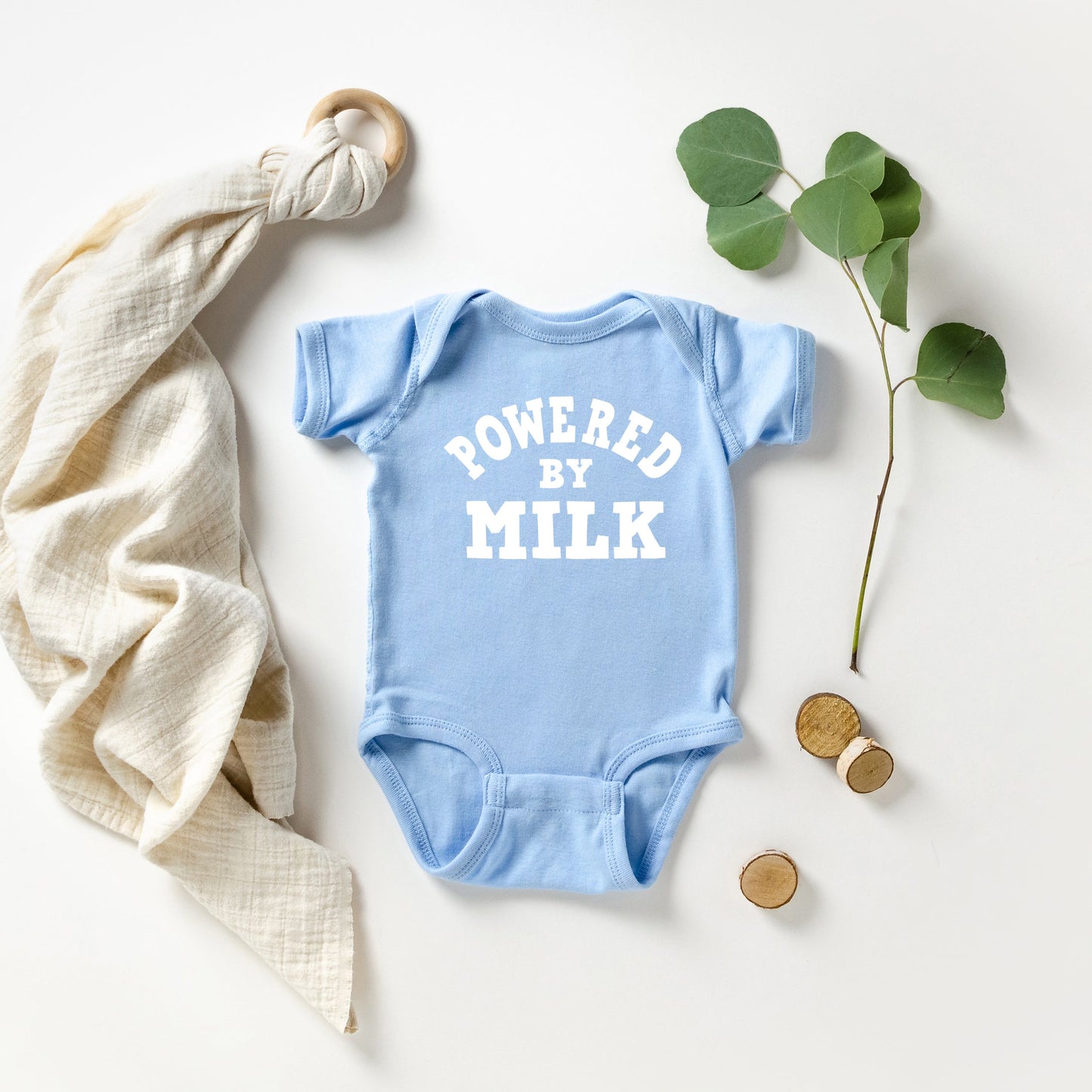 Powered By Milk | Baby Graphic Short Sleeve Bodysuit