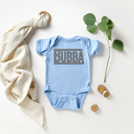 Bubba Checkered | Baby Graphic Short Sleeve Bodysuit